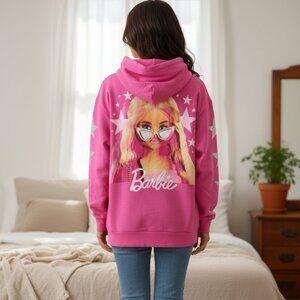 NWT Hot Pink Barbie Hoodie womens Medium